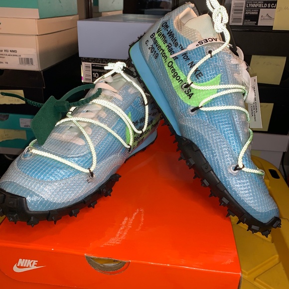 Off-White Shoes - Off-White x Nike Waffle Racer 'Vivid Sky'(CD8180-4